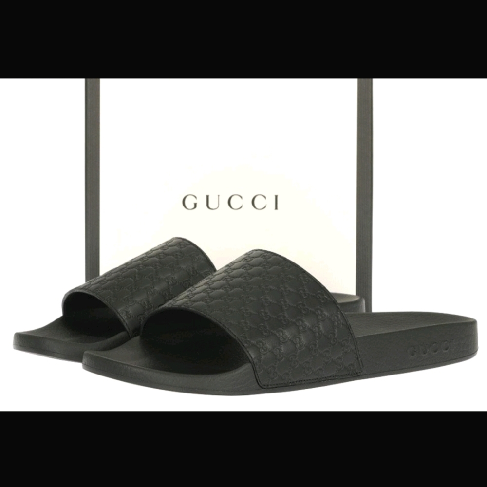Gucci  Guccissima Black slides